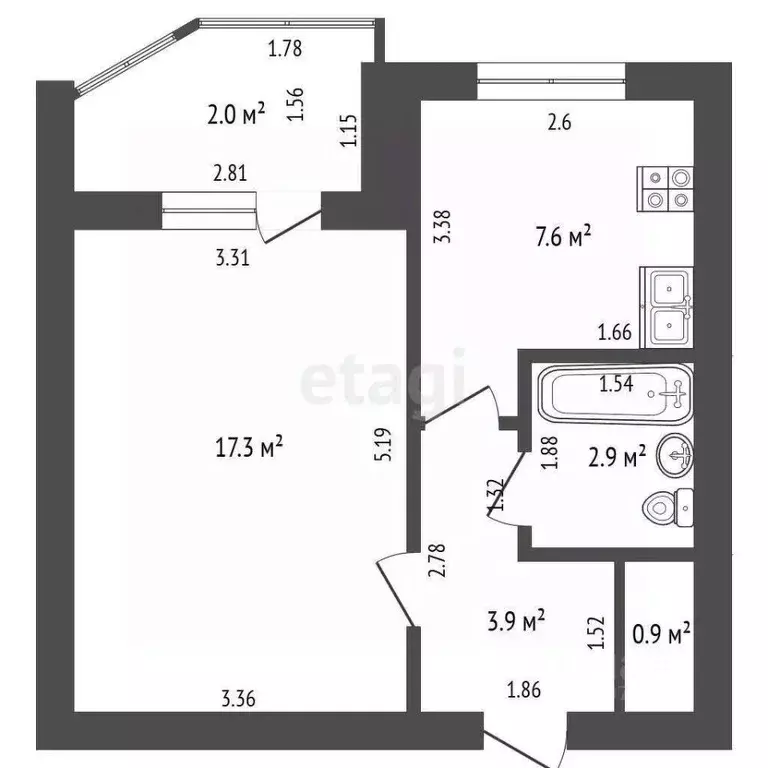1-к кв. Башкортостан, Стерлитамак Михайловский мкр, ул. Шафиева, 1 ... - Фото 1