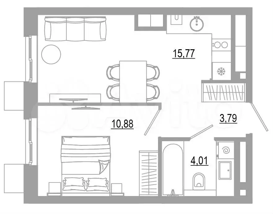 1-к. квартира, 34,5 м, 18/18 эт. - Фото 0