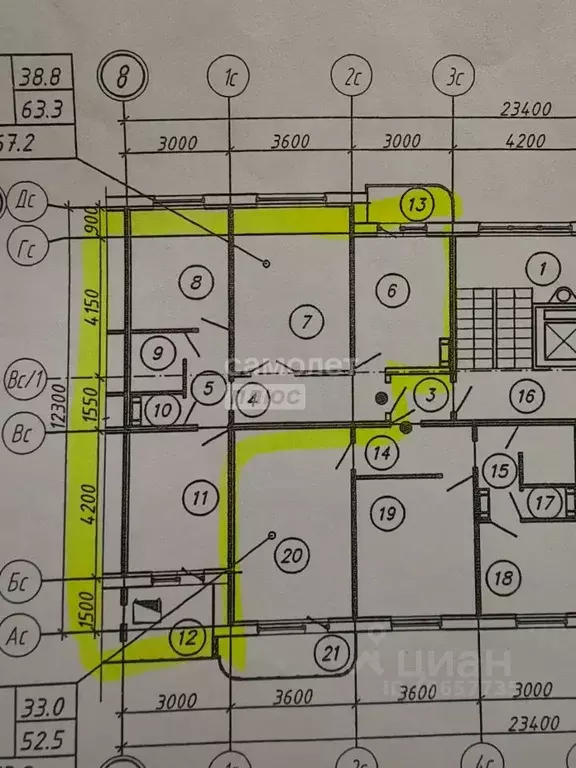 3-к кв. Омская область, Омск ул. 21-я Амурская, 43 (63.0 м) - Фото 2