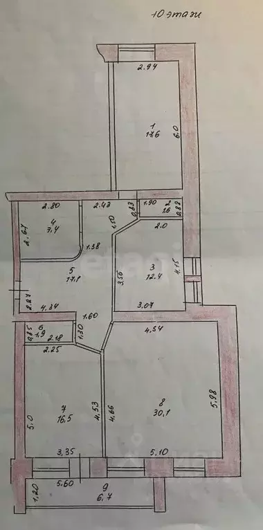 3-к кв. Татарстан, Казань ул. Гарифьянова, 38Б (108.0 м) - Фото 1