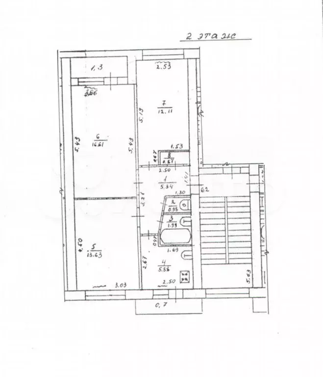 3-к. квартира, 62 м, 2/5 эт. - Фото 0