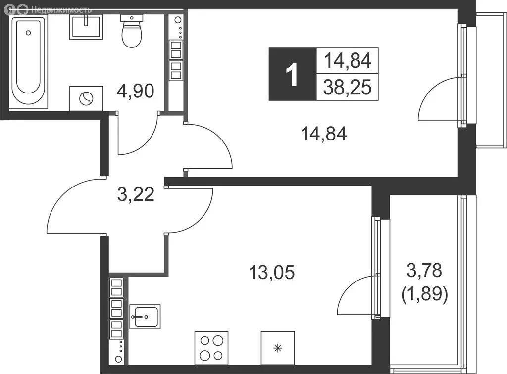 1-комнатная квартира: Ленинградская область, Гатчинский муниципальный ... - Фото 1