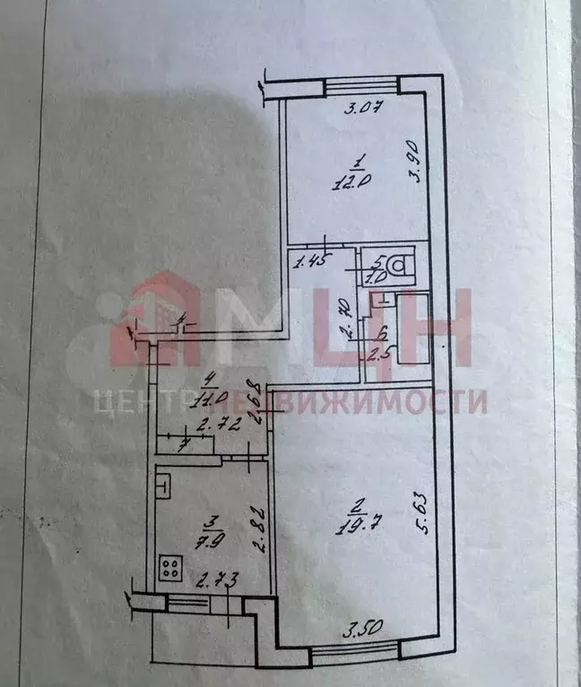 2-к. квартира, 54 м, 4/5 эт. - Фото 0