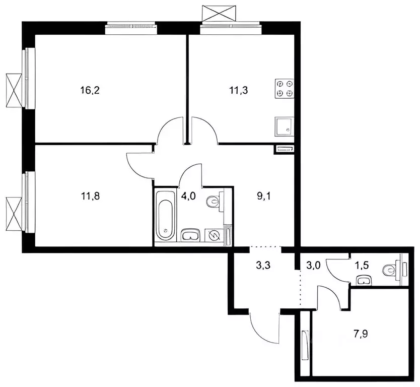 2-к кв. Московская область, Одинцово ул. Ракетчиков, 6 (66.7 м) - Фото 2