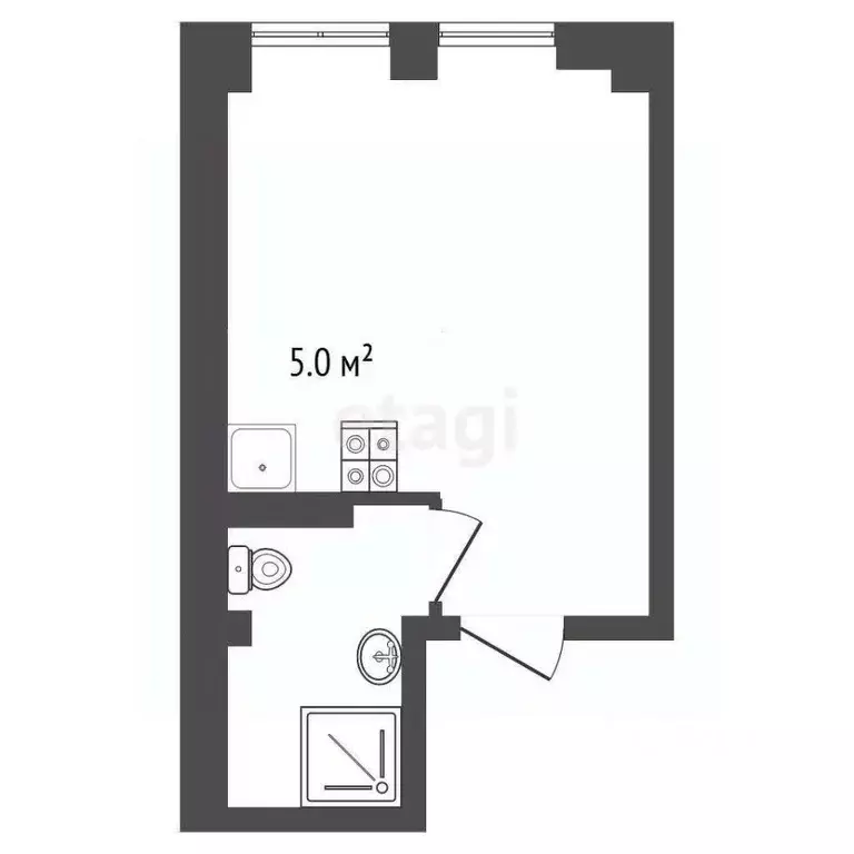 Студия Краснодарский край, Анапа проезд Голубые Дали, 9 (39.0 м) - Фото 2