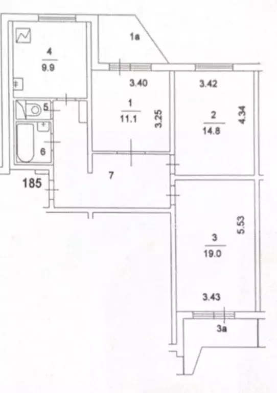 3-к кв. Москва ул. Верхние Поля, 35К4 (75.8 м) - Фото 2