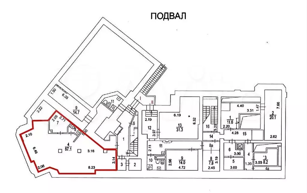 Подвал в бизнес-центре Б. Якиманка 17, 92 м - Фото 0