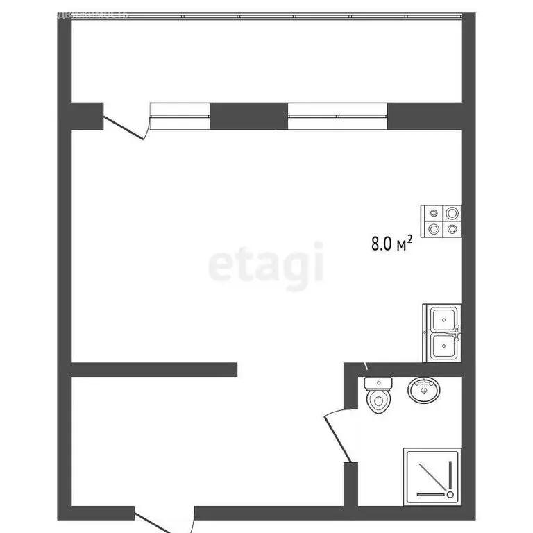 Квартира-студия: Чита, 1-я Краснодонская улица, 131 (31.6 м) - Фото 0
