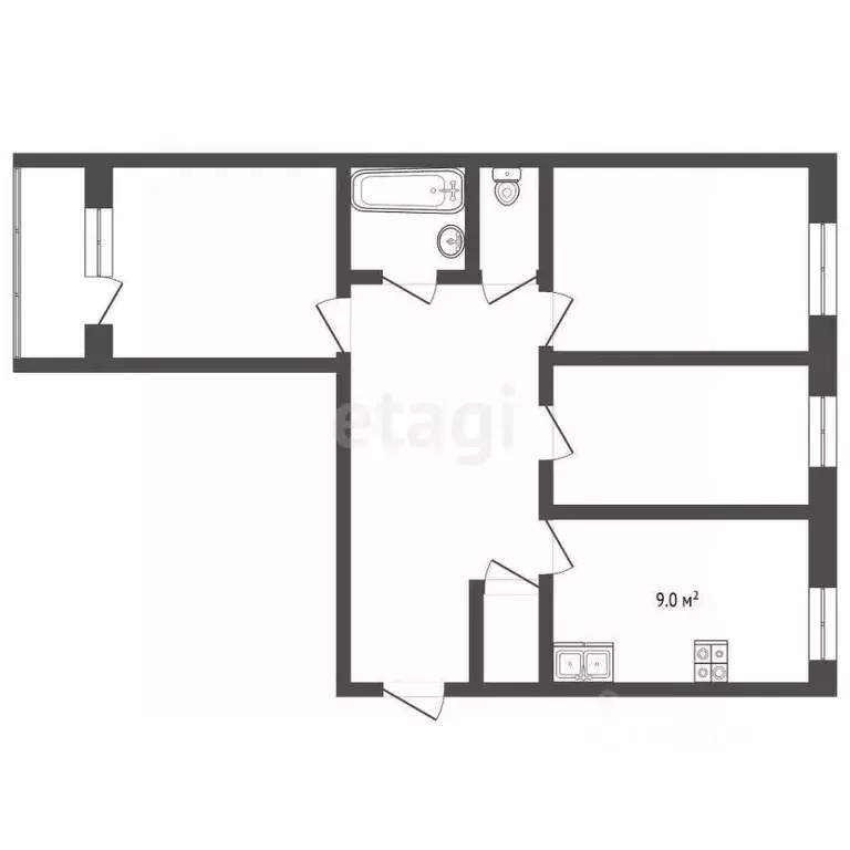 3-к кв. Костромская область, Кострома ул. Задорина, 8 (64.8 м) - Фото 1