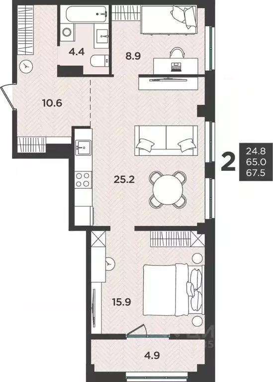 2-к кв. Архангельская область, Северодвинск  (67.5 м) - Фото 0