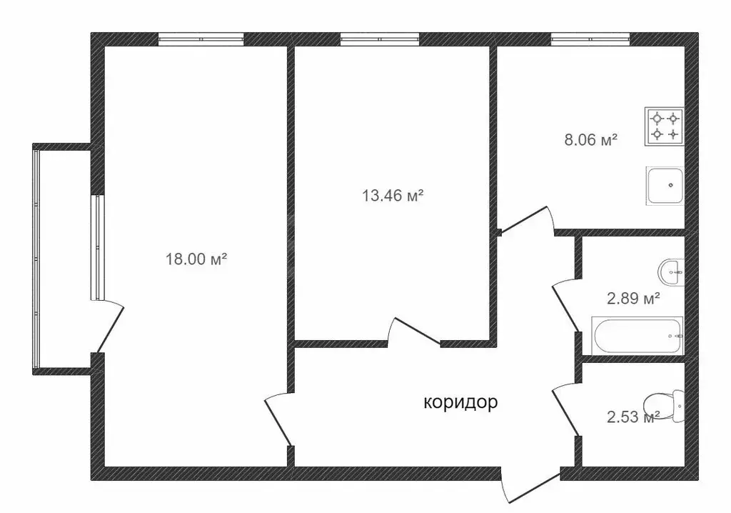 2-комнатная квартира: Заводоуковск, Глазуновская улица, 7 (48.9 м) - Фото 0