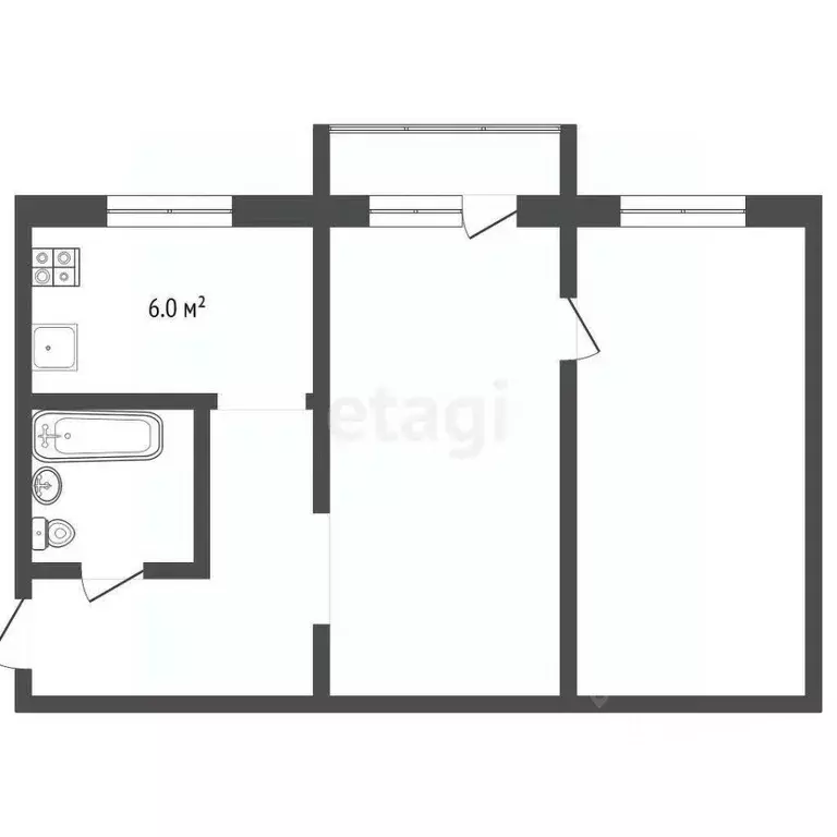 2-к кв. Забайкальский край, Чита ул. Богомягкова, 49 (44.0 м) - Фото 2