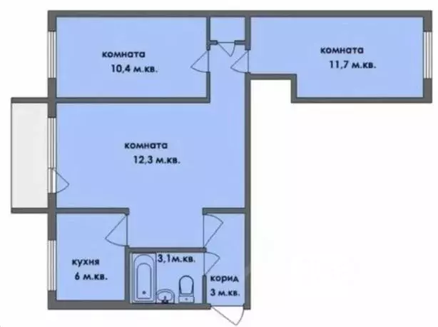 3-к кв. Москва Зарайская ул., 64 (56.4 м) - Фото 2