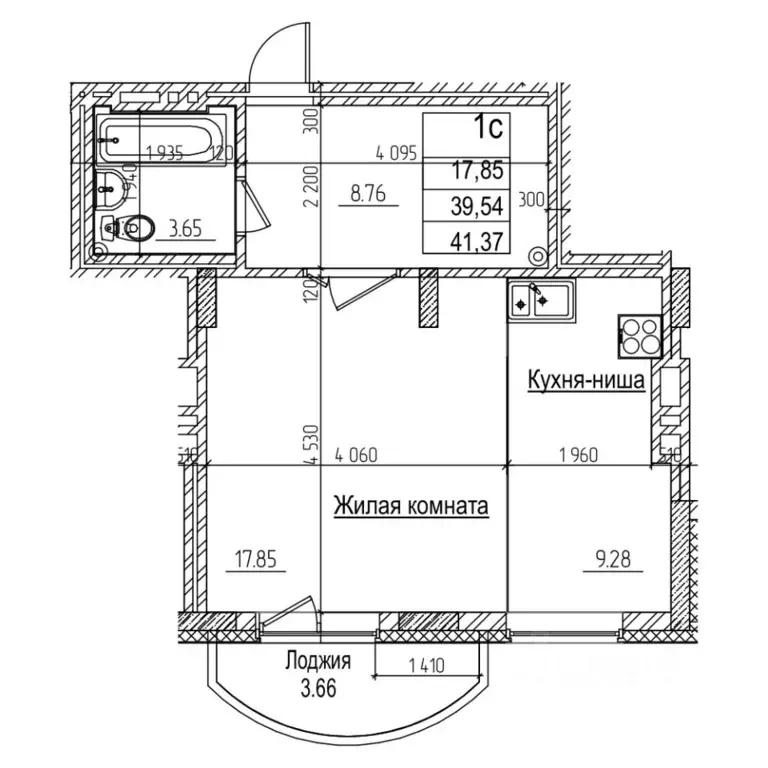1-к кв. Новосибирская область, Новосибирск ул. Дуси Ковальчук, 242 ... - Фото 1