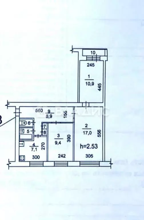 Квартира, 3 комнаты, 57.7 м - Фото 1