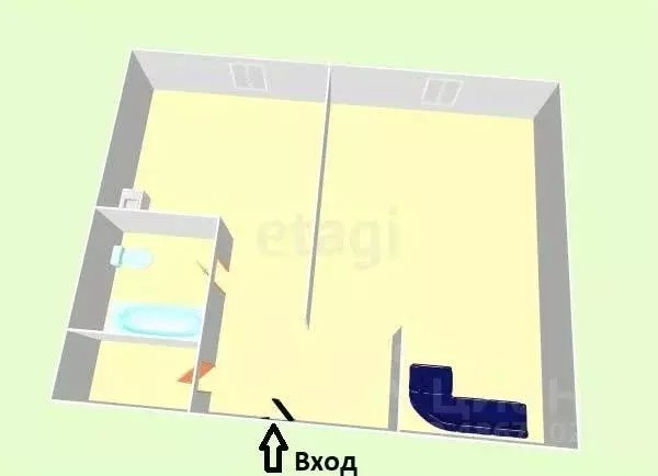 1-к кв. Сахалинская область, Южно-Сахалинск городской округ, с. ... - Фото 2