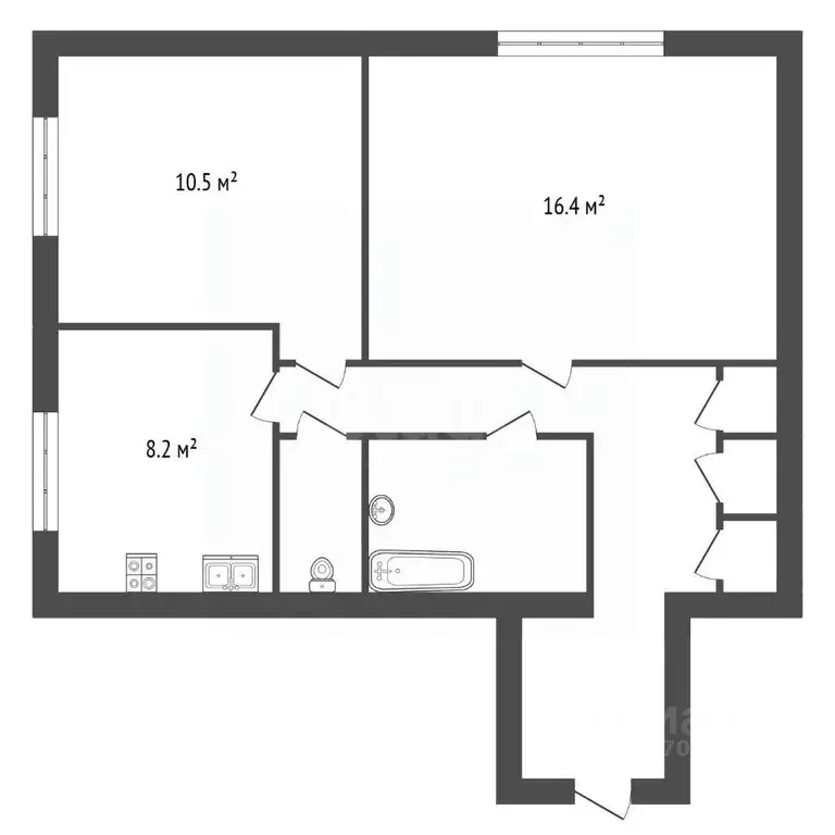 2-к кв. Санкт-Петербург Гражданский просп., 126к1 (50.4 м) - Фото 2