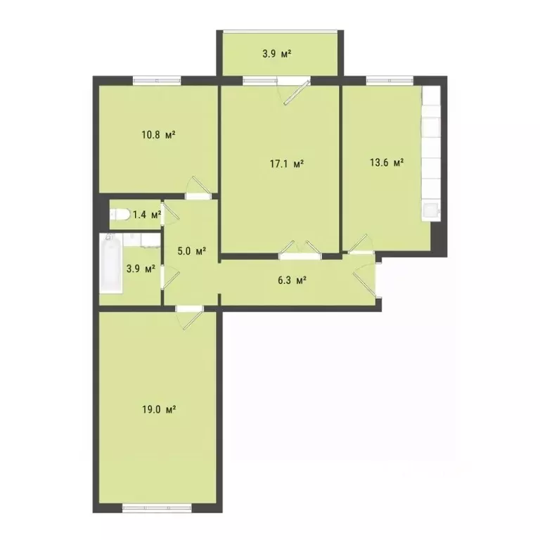 3-к кв. Омская область, Омск Заозерный мкр, ул. Сергея Тюленина, 4 ... - Фото 1