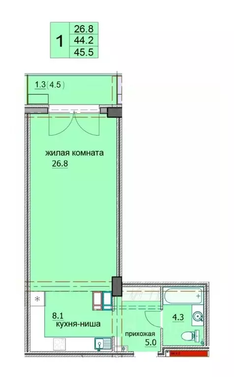 1-к кв. Пензенская область, Пенза ул. Яшиной, 5 (46.0 м) - Фото 0