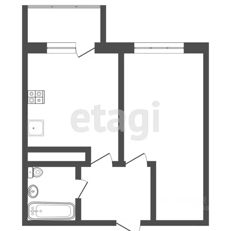 1-к кв. Тюменская область, Тюмень ул. Тальниковая, 5 (36.5 м) - Фото 1