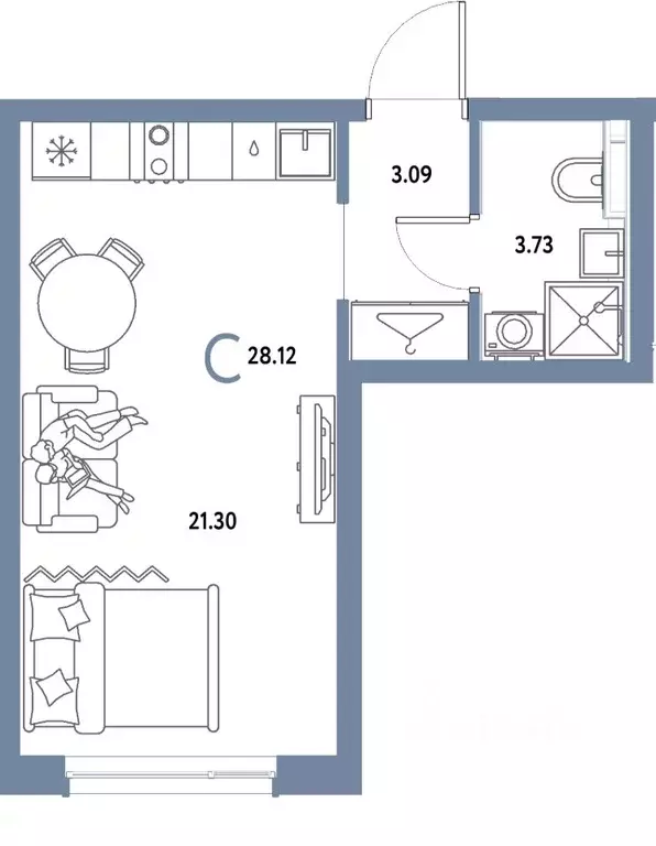 Студия Московская область, Мытищи Страна.Парковая жилой комплекс ... - Фото 0
