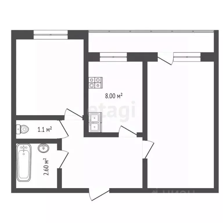 2-к кв. Московская область, Ступино городской округ, Михнево пгт ул. ... - Фото 2