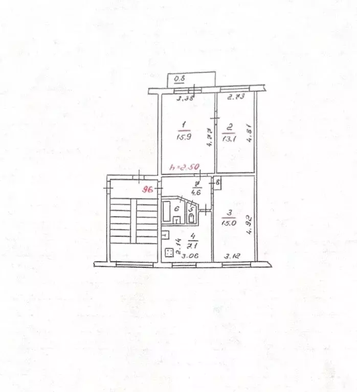 3-комнатная квартира: Псков, переулок Машиниста, 5 (58.9 м) - Фото 1