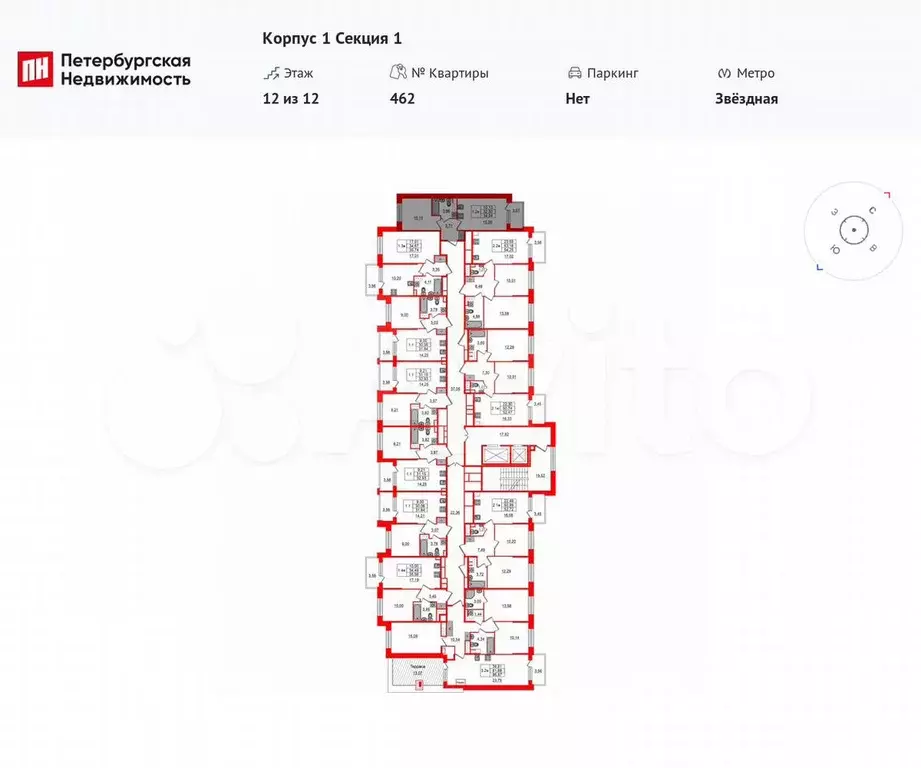 1-к. квартира, 32,5 м, 12/12 эт. - Фото 1