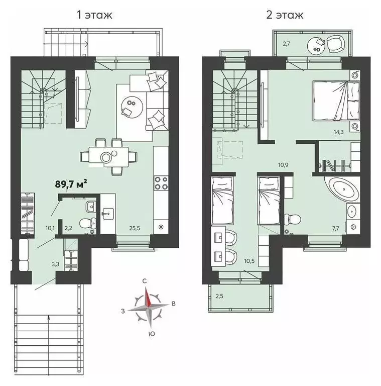 Таунхаус, 89.7 м - Фото 1