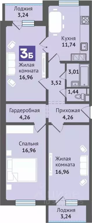 3-к кв. Марий Эл, Медведево городское поселение, Медведево пгт ул. ... - Фото 1