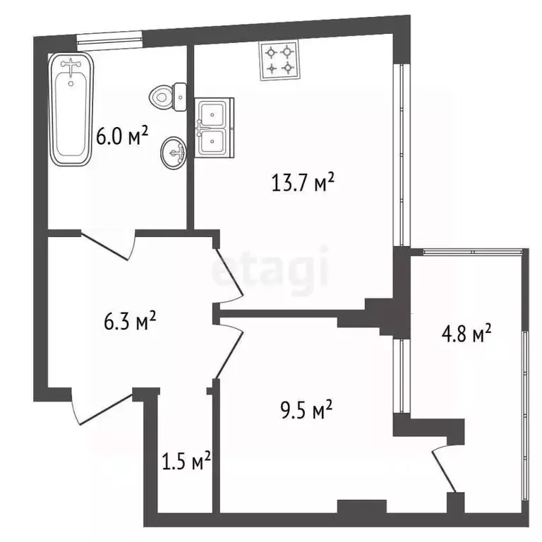1-к кв. Санкт-Петербург Комендантский просп., 65 (38.5 м) - Фото 2