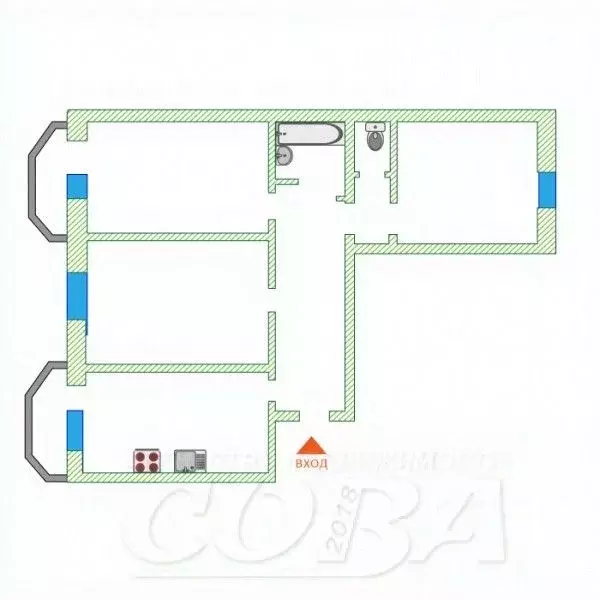 3-к кв. Тюменская область, Тюмень Малая Боровская ул., 28к1 (100.0 м) - Фото 2