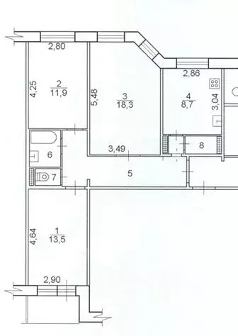 3-к кв. Ханты-Мансийский АО, Нижневартовск ул. Ленина, 23 (69.2 м) - Фото 1