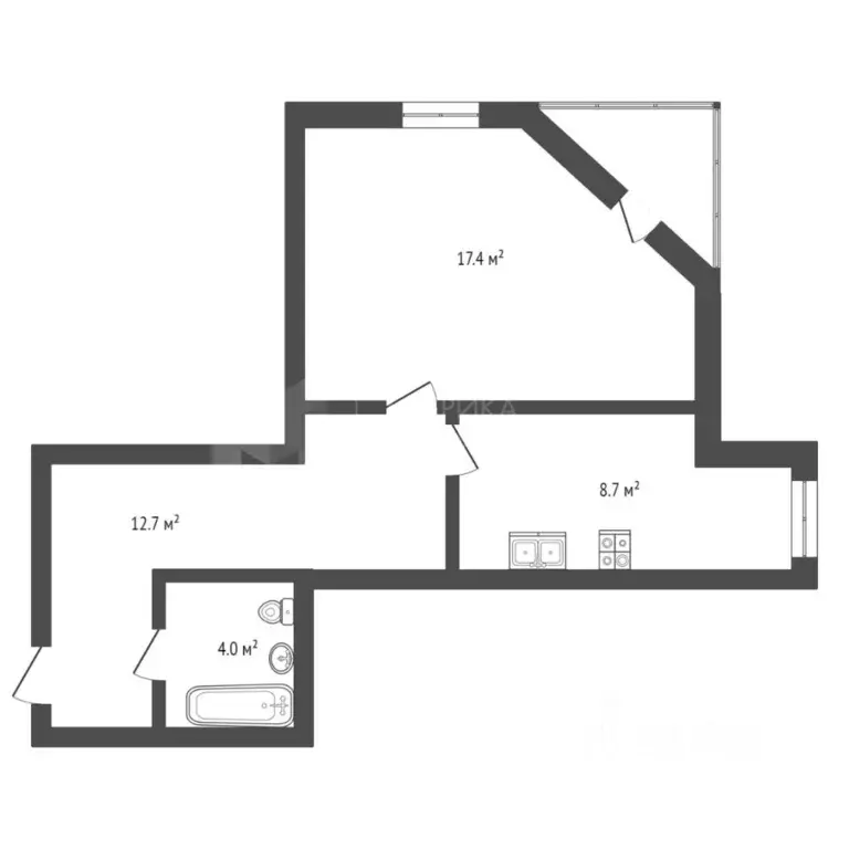 1-к кв. Тюменская область, Тюмень ул. Станислава Карнацевича, 1к1 ... - Фото 2