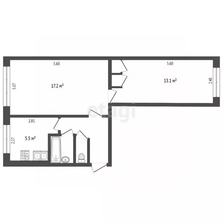 2-к кв. Камчатский край, Елизовский муниципальный округ, пос. ... - Фото 1