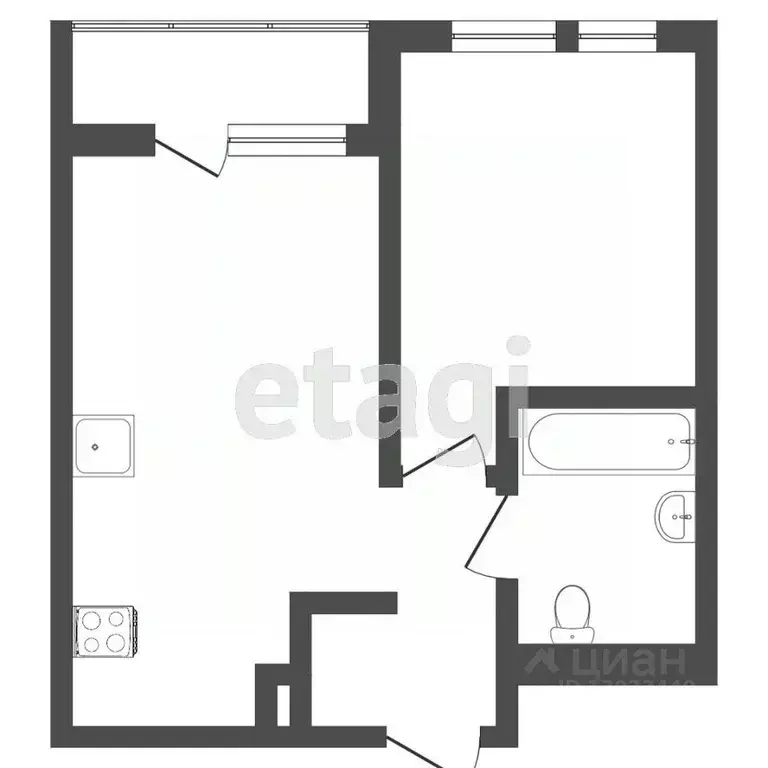 1-к кв. Тюменская область, Тюмень Полевая ул., 117к3 (36.9 м) - Фото 2