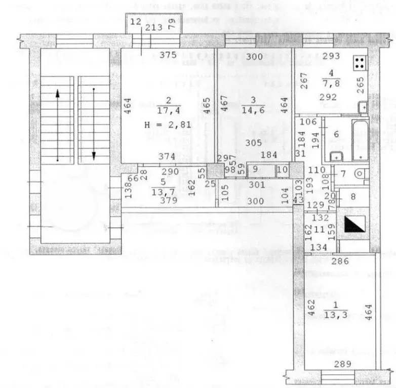 3-к. квартира, 74,7 м, 5/5 эт. - Фото 0