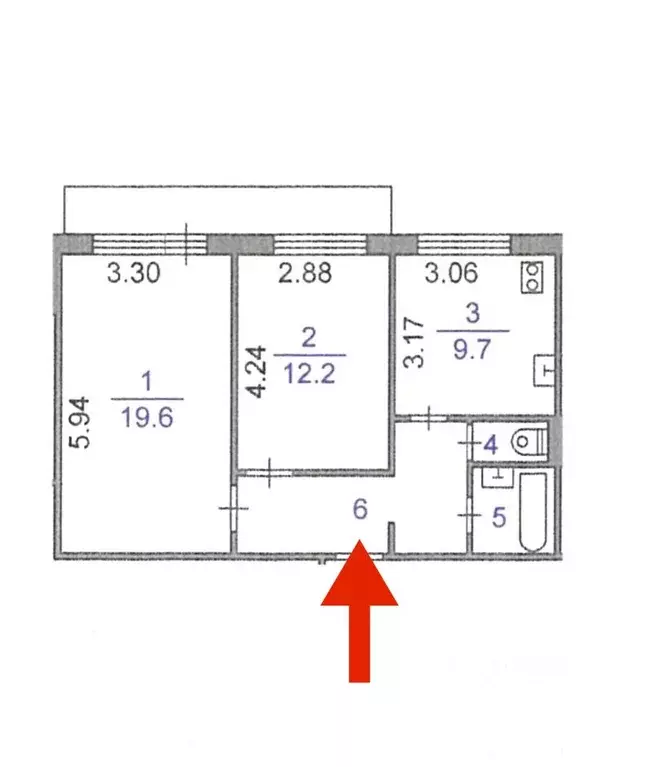 2-к кв. Томская область, Томск просп. Мира, 31 (53.6 м) - Фото 0