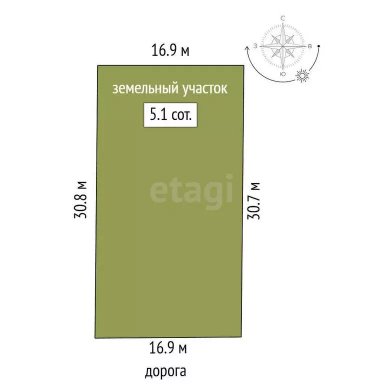 Участок в Молодёжное, Виноградная улица (5.14 м) - Фото 1