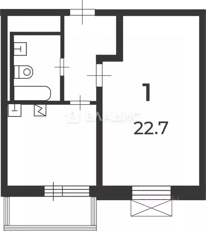 1-к кв. Москва Нарвская ул., 5 (43.1 м) - Фото 2