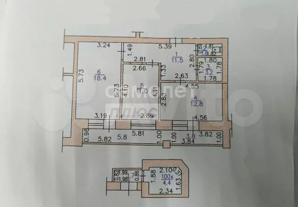 2-к. квартира, 58,5 м, 5/10 эт. - Фото 0