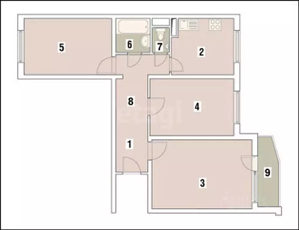 3-к кв. Татарстан, Набережные Челны 22-й комплекс, 15 (59.6 м) - Фото 1