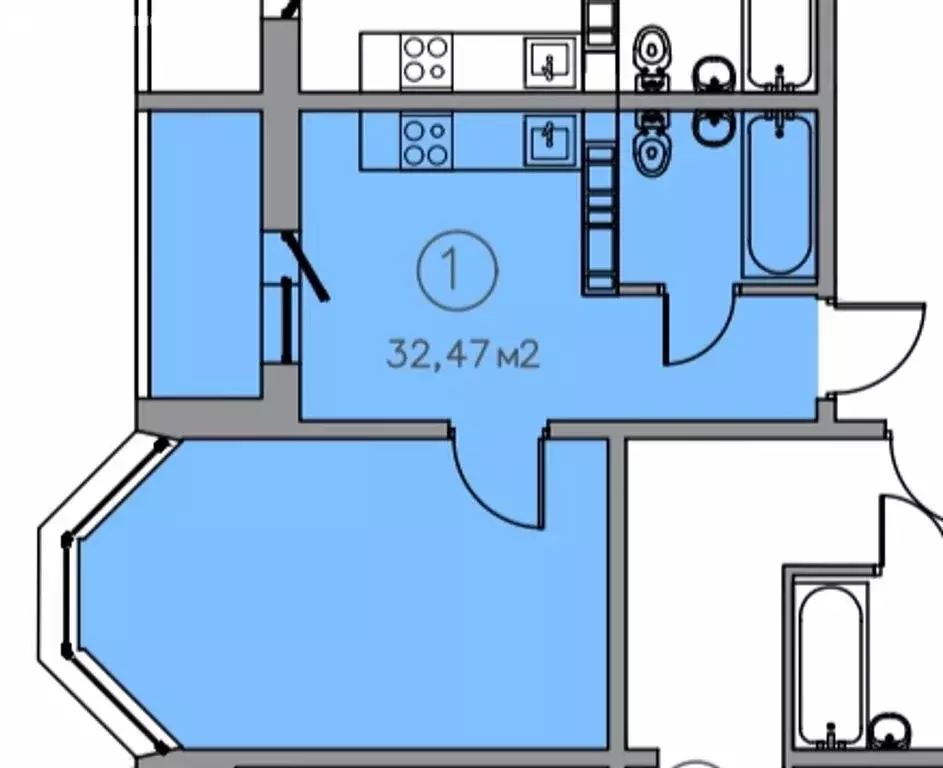 1-комнатная квартира: Оренбург, улица Фронтовиков, 10/4 (32.47 м) - Фото 2