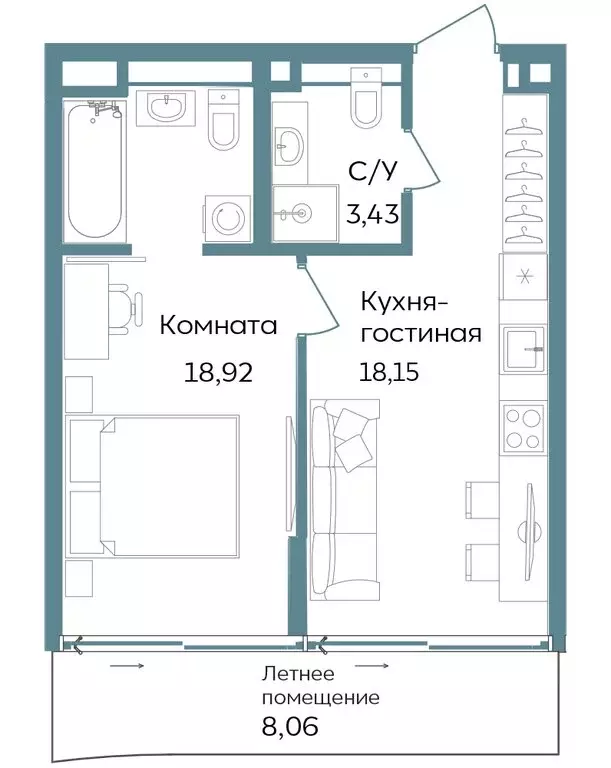 1-комнатная квартира: Республика Крым, Саки, курортный кластер Темпо ... - Фото 0