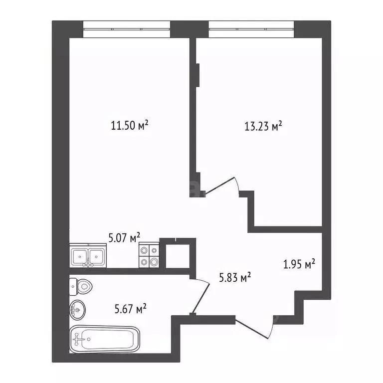 1-к кв. Тюменская область, Тюмень ул. Новоселов, 92 (43.3 м) - Фото 2