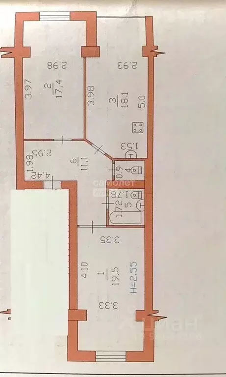 2-к кв. Краснодарский край, Ейск Красная ул., 53/3 (71.0 м) - Фото 2