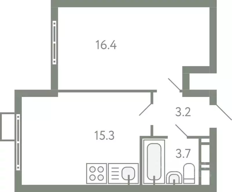 1-к кв. Московская область, Ленинский городской округ, Молоково пгт ... - Фото 1