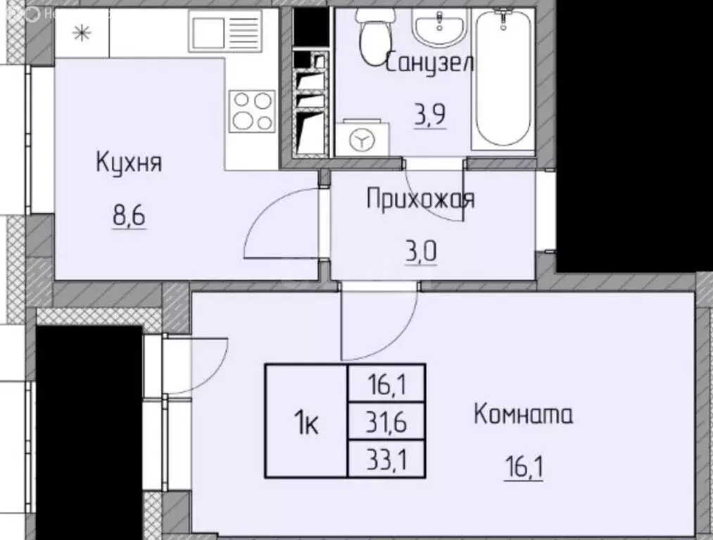 1-комнатная квартира: Новый Уренгой, район Южная Жилая Часть, ... - Фото 1
