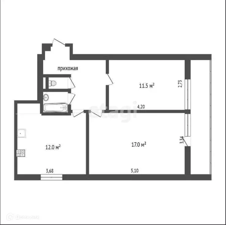 Продаётся 2-к квартира, 56 м - Фото 0