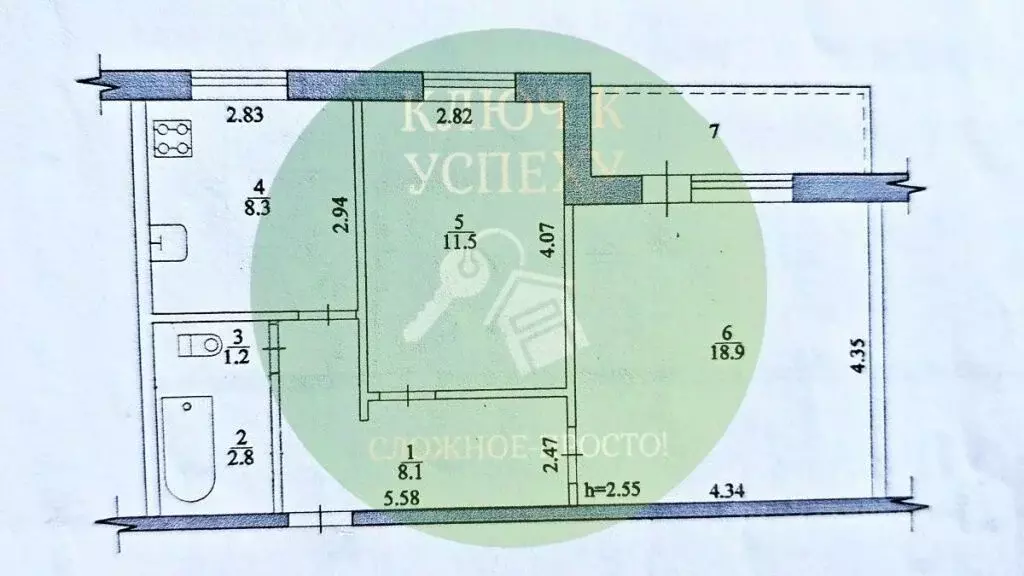 2-к кв. Волгоградская область, Волгоград ул. Военный городок, 9 (50.8 ... - Фото 0